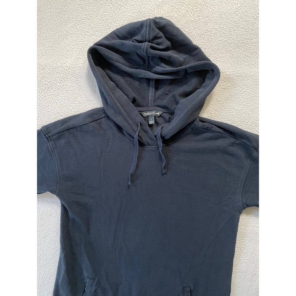 Toad&Co Womens Small Hoodie Dress Navy Long Sleeve Pockets Pullover Mini Boho - Picture 13 of 16